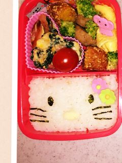 超〜簡単!時短キティちゃん♥キャラ弁-レシピのメイン写真