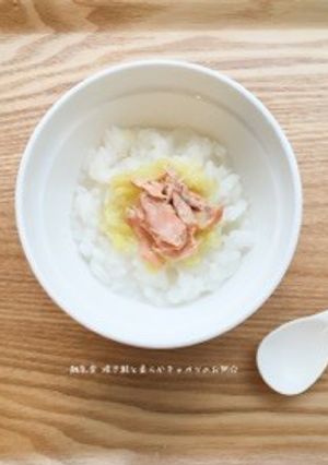 離乳食 焼き鮭と柔らかキャベツのお粥☆-レシピのメイン写真
