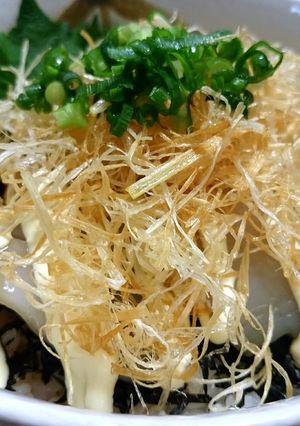 いか と揚げネギの甘辛ダレ&マヨネーズ丼-レシピのメイン写真