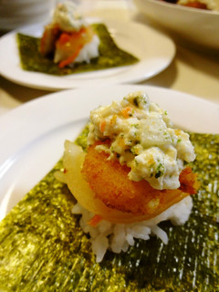 ヘルシー♪豆腐タルタルえびフライ手巻き-レシピのメイン写真