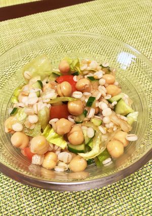 ヒヨコ豆と押麦のバルサミコサラダ-レシピのメイン写真