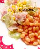 ニュージーランドのビーンズ缶に野菜炒め♪