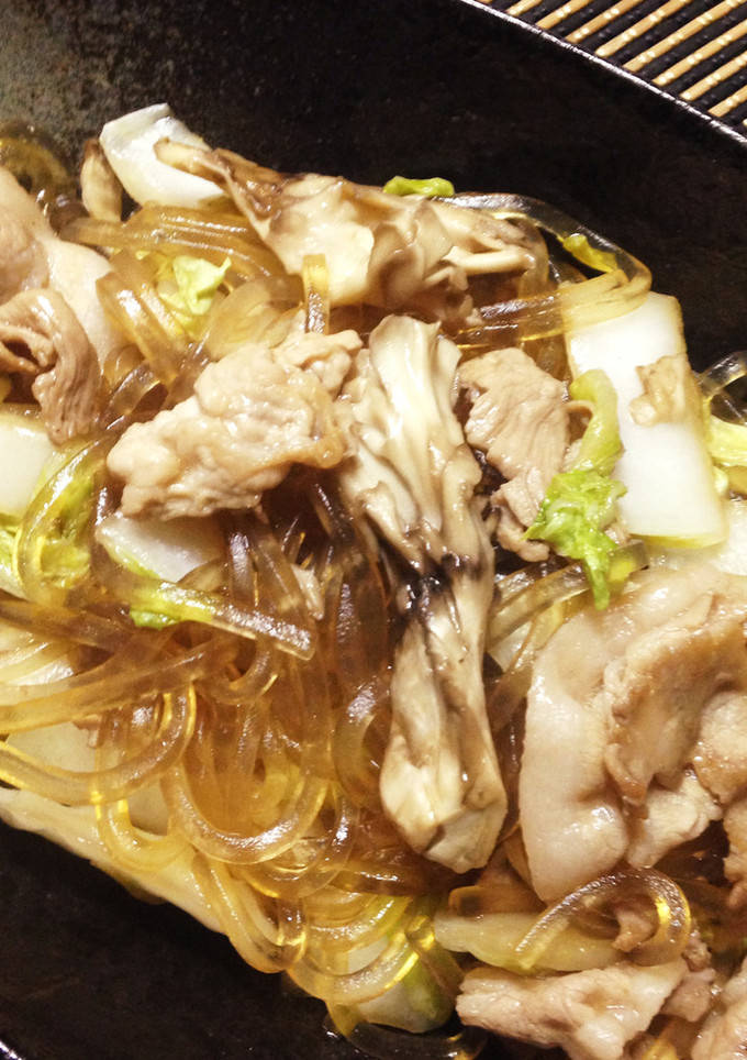 白菜と豚肉とくずきりオイスターソース炒め-レシピのメイン写真