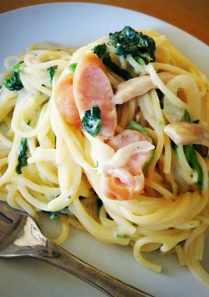 ホウレン草のクリームパスタ 適当です。-レシピのメイン写真