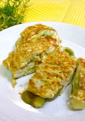はんぺんとそら豆のふわふわ玉子焼き-レシピのメイン写真