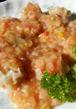 しゅうまいの梅肉ネギあんかけ-レシピのメイン写真