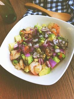 アボカドとエビのレモンパクチーサラダ-レシピのメイン写真