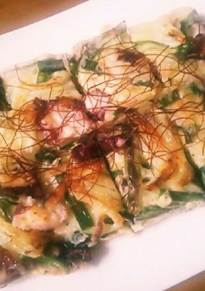 卵焼きフライパンで♪ニラちぢみ☆-レシピのメイン写真