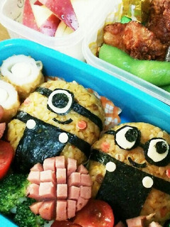 簡単キャラ弁☆ドライカレーでミニオン弁当-レシピのメイン写真