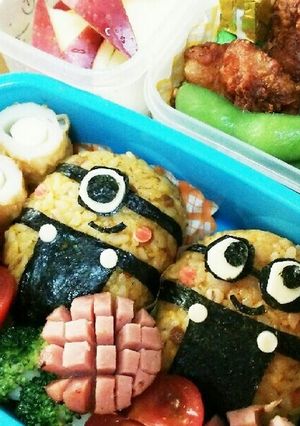 簡単キャラ弁☆ドライカレーでミニオン弁当-レシピのメイン写真