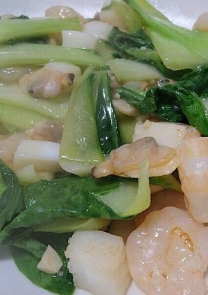 シーフードミックス◎チンゲン菜炒め-レシピのメイン写真