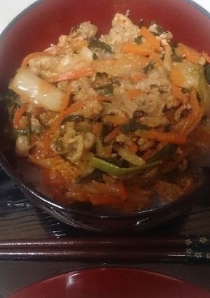 豚キムチ丼-レシピのメイン写真