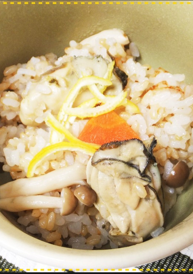 お茶と柚子香る★牡蠣の炊き込みご飯-レシピのメイン写真
