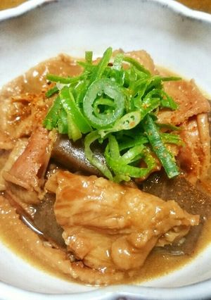居酒屋おつまみ☆鶏皮の味噌煮込み-レシピのメイン写真