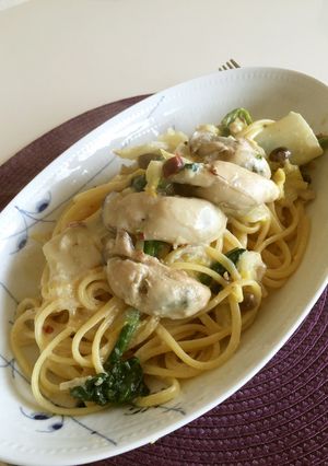 ぷりぷり牡蠣の豆乳クリームパスタ-レシピのメイン写真