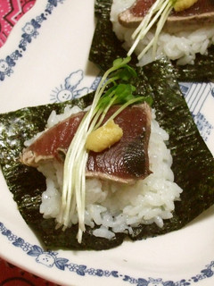 かつおのたたきで手まきごはん-レシピのメイン写真