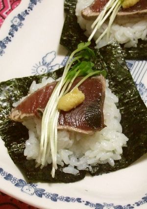 かつおのたたきで手まきごはん-レシピのメイン写真