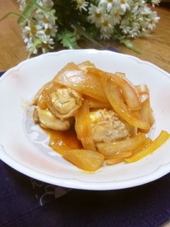 豆腐の豚肉巻き ピリ辛ケチャップ煮込み-レシピのメイン写真