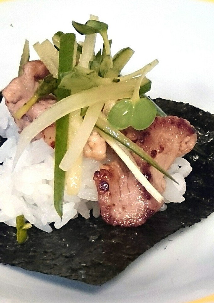 もろきゅう風♪豚肉の手巻きごはん-レシピのメイン写真