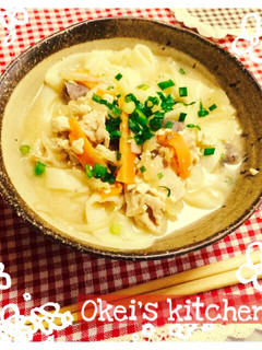 豚汁リメイク♩あったかうどん-レシピのメイン写真