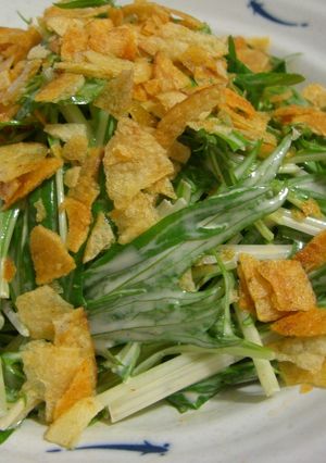 水菜のマヨコチュサラダ☆ポテチのせ-レシピのメイン写真