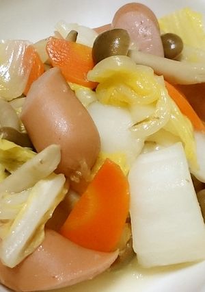白菜とソーセージの中華炒め-レシピのメイン写真