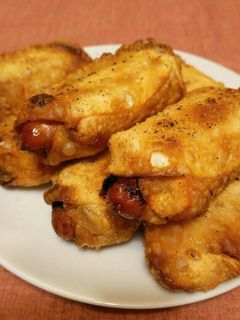 ウインナーちくわの餃子の皮包み揚げ♪-レシピのメイン写真