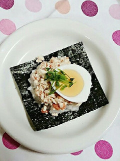 豆腐と鮭フレークのヘルシー手まきごはん-レシピのメイン写真