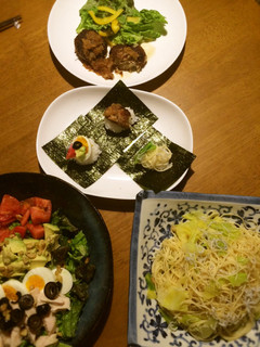 手巻きごはん★いつもの食事+海苔&ごはん-レシピのメイン写真