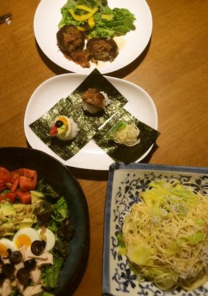 手巻きごはん★いつもの食事+海苔＆ごはん-レシピのメイン写真