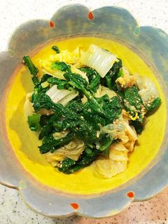 白菜大量消費!白菜と春菊のゴマ和え-レシピのメイン写真
