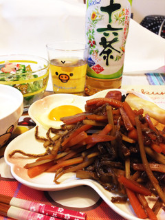 凍コンニャクの味噌キンピラwith十六茶-レシピのメイン写真