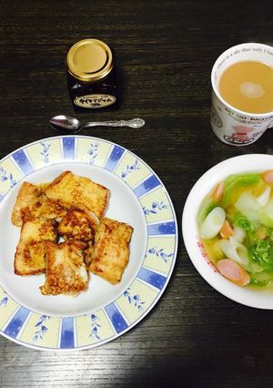 フレンチトーストと野菜ごろごろスープ-レシピのメイン写真