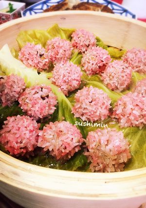 記念日に♡ピンク♡な基本の簡単もち米焼売-レシピのメイン写真