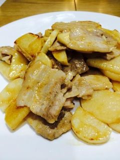 ナガイモと豚肉のオイスターソース炒め-レシピのメイン写真