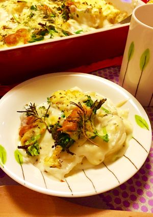 優しい春のエビグラタン♡菜の花＆丸ごと蕪-レシピのメイン写真