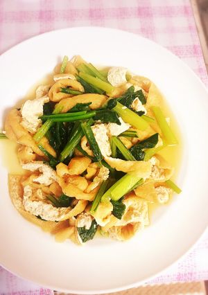 姉手料理簡単小松菜と油揚げの煮浸し-レシピのメイン写真