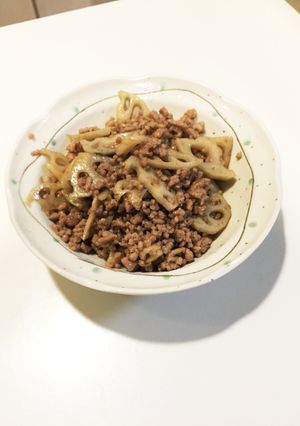 レンコンとひき肉の甘辛煮-レシピのメイン写真