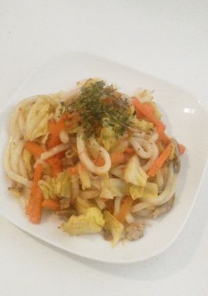 鰹パックでめんつゆ入らず!簡単焼きうどん-レシピのメイン写真