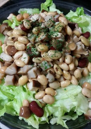 ミックスビーンズと椎茸のサラダ-レシピのメイン写真