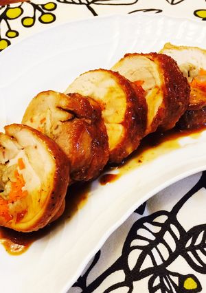 簡単〜鳥もも肉のごぼう巻き〜お弁当にも♪-レシピのメイン写真