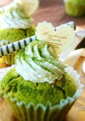 抹茶とホワイトチョコのカップケーキ✾-レシピのメイン写真