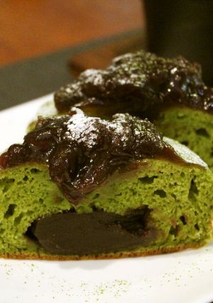 あんこがトロリ!抹茶パンケーキ-レシピのメイン写真