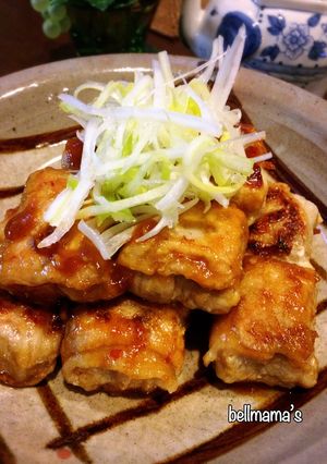 節約ボリューム厚揚げ肉巻きチリめんつゆ煮-レシピのメイン写真