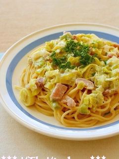 とろとろネギとベーコンのクリームパスタ-レシピのメイン写真