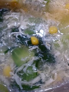 チンゲン菜とコーンと卵のスープ-レシピのメイン写真
