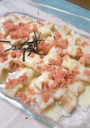 レンジで速攻！簡単はんぺんの鮭グラタン風-レシピのメイン写真