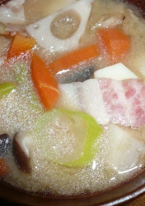ベーコンの☆・.・☆豚汁風-レシピのメイン写真