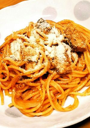 サバ缶とケチャップでトマトクリームパスタ-レシピのメイン写真