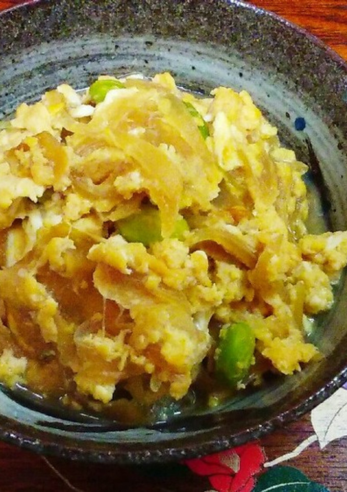 薄あげと玉ねぎの卵とじ【節約】-レシピのメイン写真